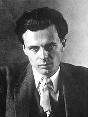 Black and white portrait of young Aldous Huxley