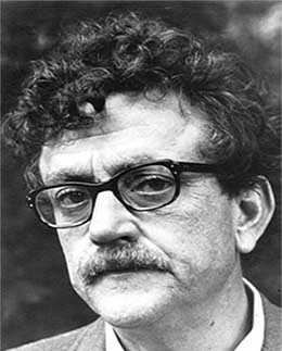 Black and white portrait of Kurt Vonnegut