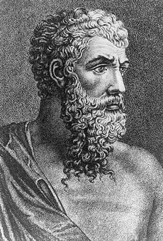 Black and white portrait of Aristophanes