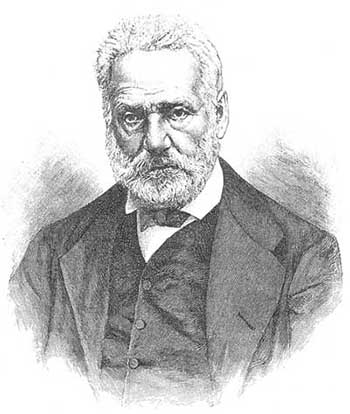 Portrait of Victor Hugo in black and white